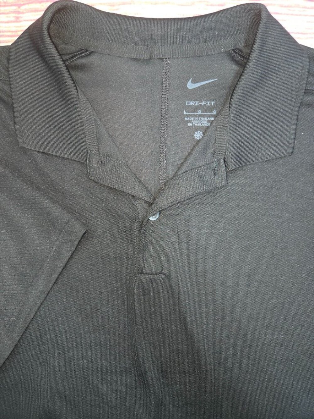 Nike Mens Black Dri-Fit Performance Polo Shirt Size Large